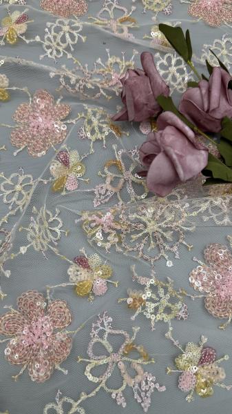 Tissu brodé à la paille à feuilles à la paille à fleurs à respirer à la paille à la dentelle à la paille à l'occasion