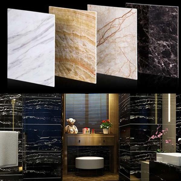 1220×2440mm Waterproof PVC Marble Sheet for Interior Wall Cladding