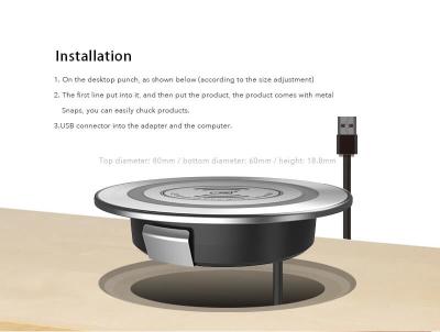 Furniture Embedded Wireless Charger furniture/ table embedded wireless charger for iphone/Samsung