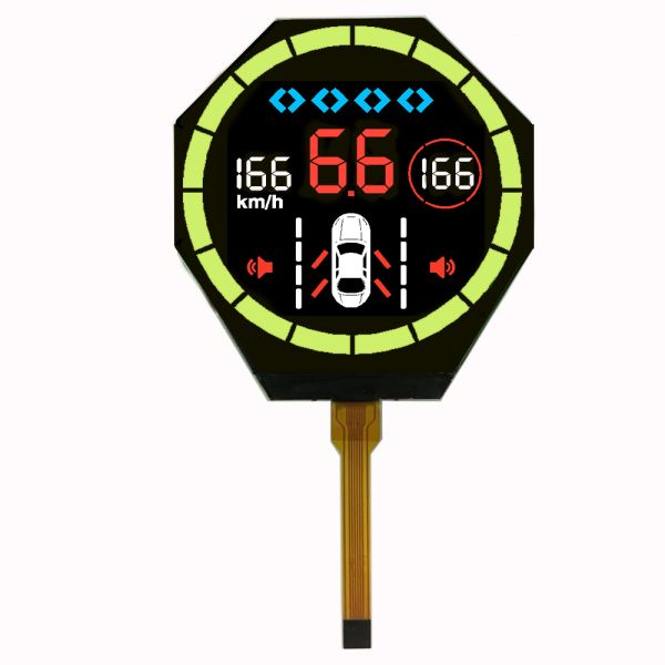 Factory Direct VA Automotive LCD Round COG Display TN Segment Octagon Segment Code Screen