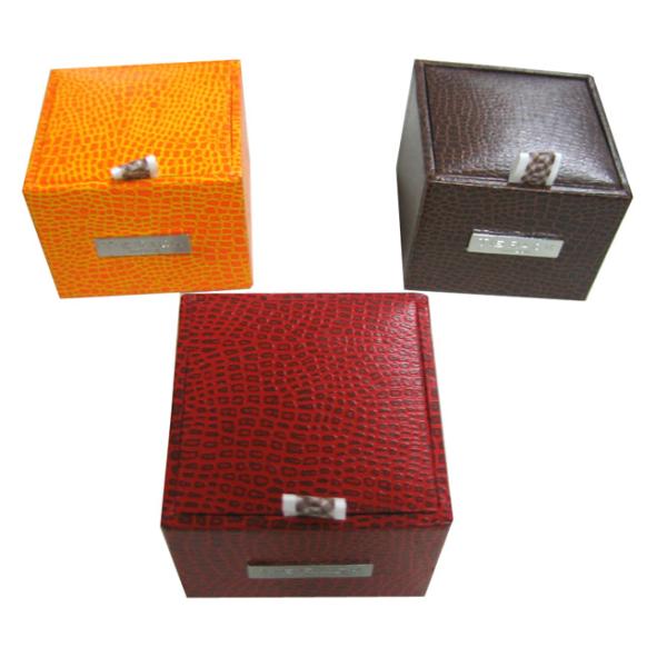 Plastic Mould Keepsake Gift Boxe For Men's Cufflink Croco veins Metal Trademarks