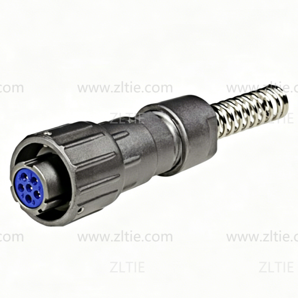 FQ14 Series 6 Pin Circular Connector Straight Wire Spring Female Plug FQ14-6TK