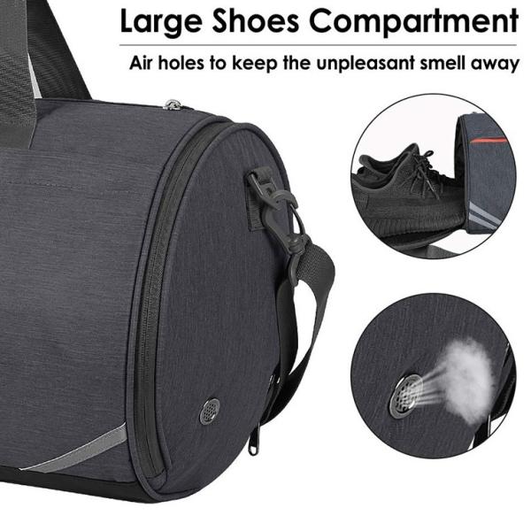 Sport Anti Theft Travel Bag Lightweight Gym Duffle Bag With Shoe Compartment Wet Pocket