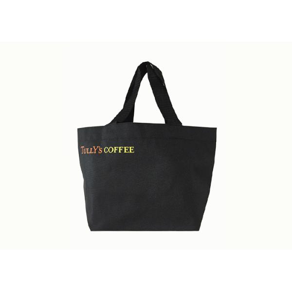 Black Embroidery 600D Polyester Tote Bags AZO Free Polyester Reusable Bags
