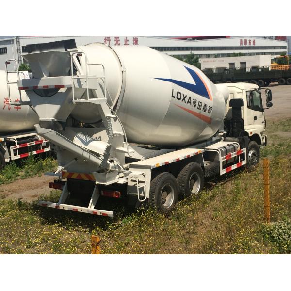 8×4 371 HP Euro II Cement Mixing Equipment , Truck Mounted Concrete Mixer With HW76 Cab