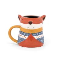 Gráfico 3D Animais em forma de esquilo laranja Copas de leite de cerâmica porcelana Presente de Natal com pintura à mão