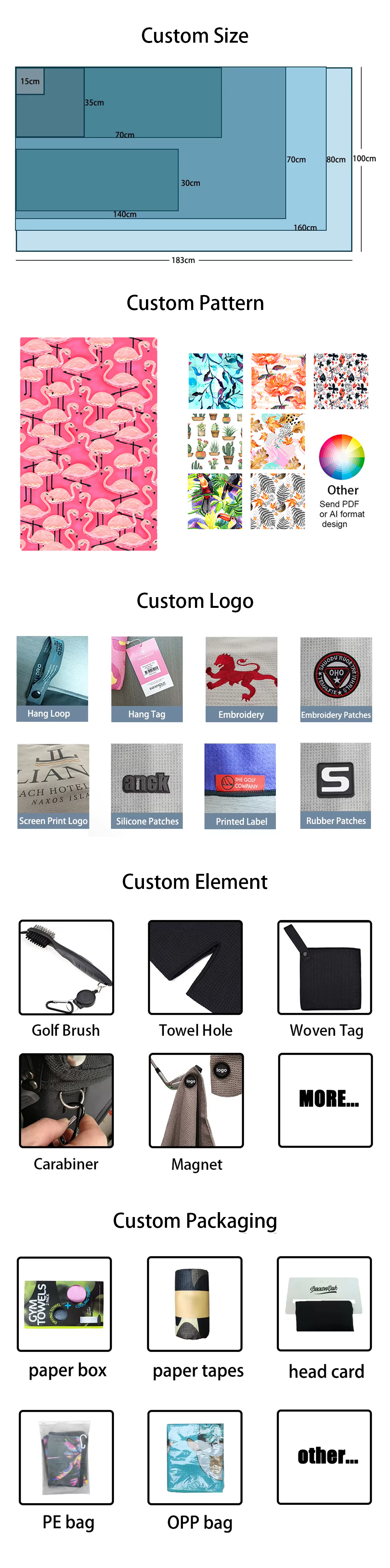 350 - 430gsm Microfiber Waffle Golf Towel With Custom Logo For Club
