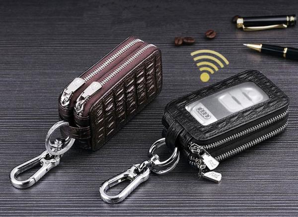 Leather multi-function key chain trend car bag male small key storage bags