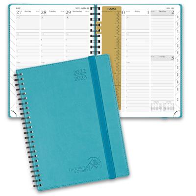 Azul semanal Softcover de Donau do planejador com programação diária mensal anual