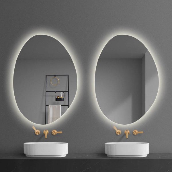 Kingstin Premium Asymmetrical Smart LED Bathroom Mirror | Motion Sensor & Anti-Fog Technology | Modern Minimalist Design