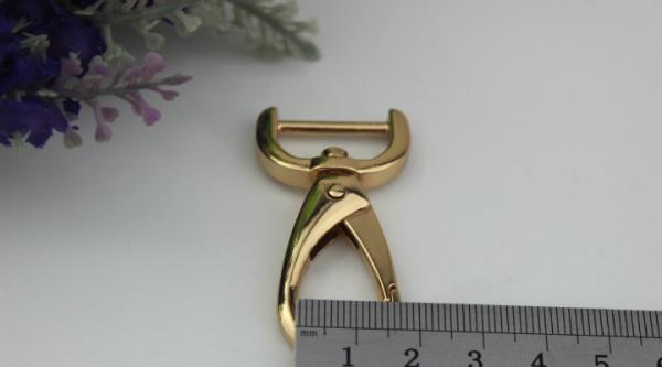 Durable nickel free 3 color zinc alloy metal 20 mm eye bolt d ring snap hook for handbag