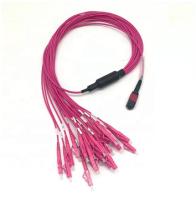Câble optique de tronc du noyau MPO du pullover 24 de fibre de MPO à la corde de correction optique de fibre de LC Om3 Om4
