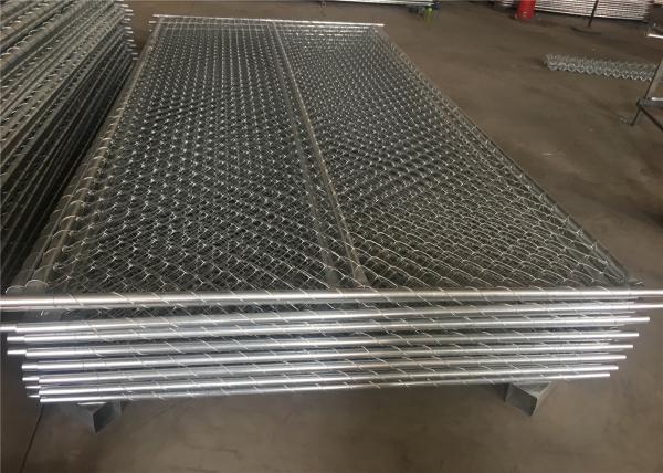 6'x9.5' construction chain link fence 2⅜x2⅜(60mmx60mm) chain mesh aperture tubing 38mm x 16 ga wall thick