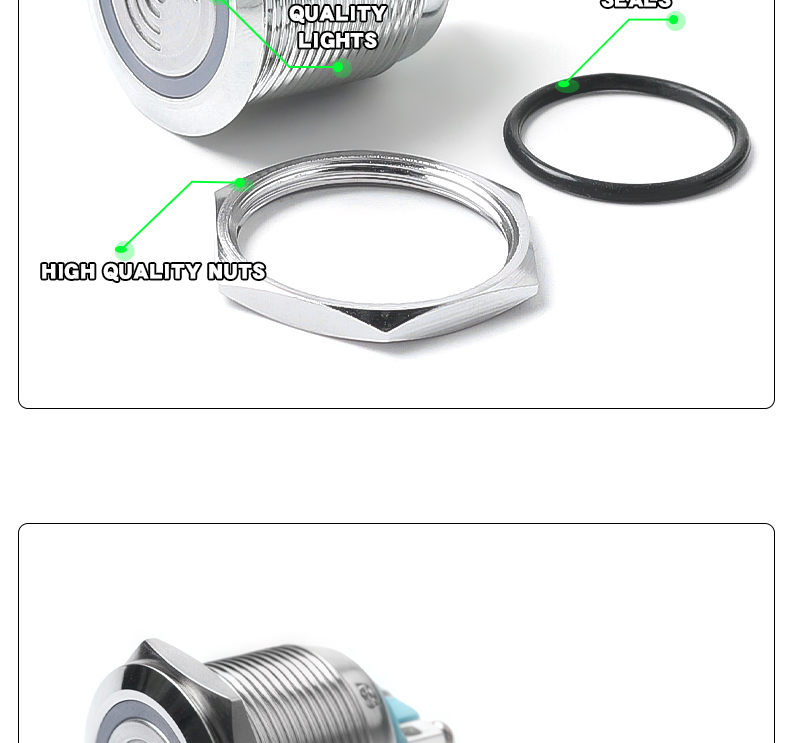 12V 24V IP66 Waterproof 60dB LED Light Source Metal Alarm Buzzer 16mm 19mm 22mm Intermittent Shining Red Light Color Screw