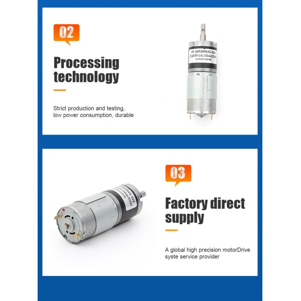 36mm Diameter Tubular Gear Motor Planetary Brushless DC Motor High Torque Long Lifetime Low Noise 36PGM545