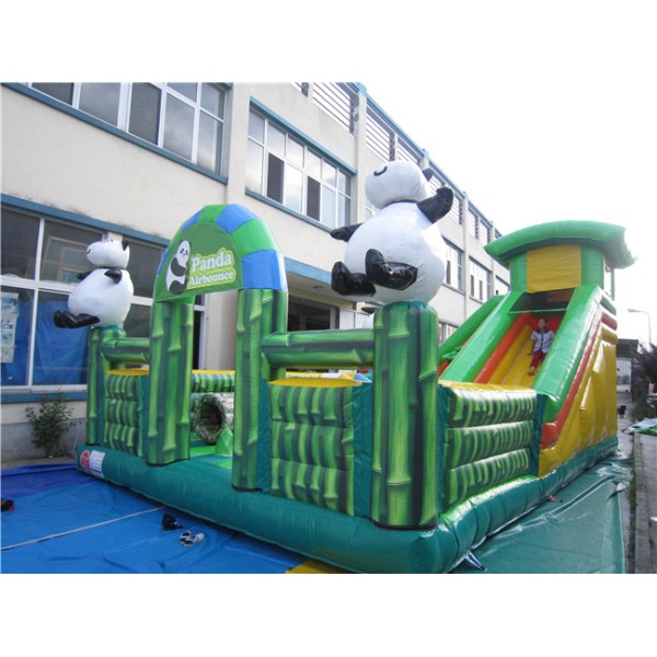 Commercial Factory Sale of Large Panda Jumpers Inflatable Bounce House Kids' Bouncy Castle with Slide Inflatable Playground