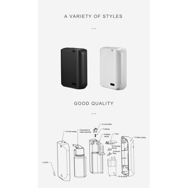 Modern 300m³ Coverage Waterless Intelligent Aroma Diffuser DC5V Aromatherapy Device