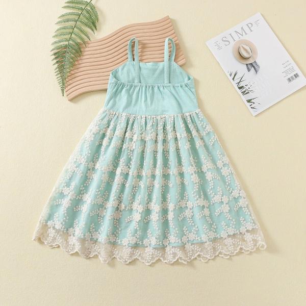 Toddler Baby Girls Tutu Dress Tulle Sundress Ribbed Top Layered Tulle Skirt Spaghetti Strap Dresses