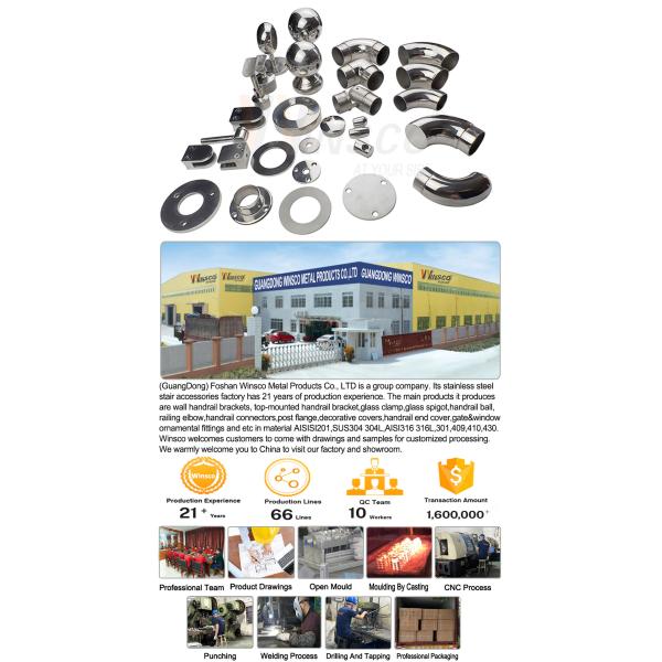 Inox Stair Balustrade Fittings SUS 201 304 316 Stainless Steel Railing Components Glass Handrail Accessories