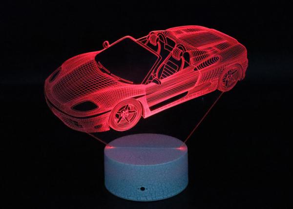 Car 3D LED Illusion Lamps 7 Colors Boys Bedrooms 3 AA Battery With Timer