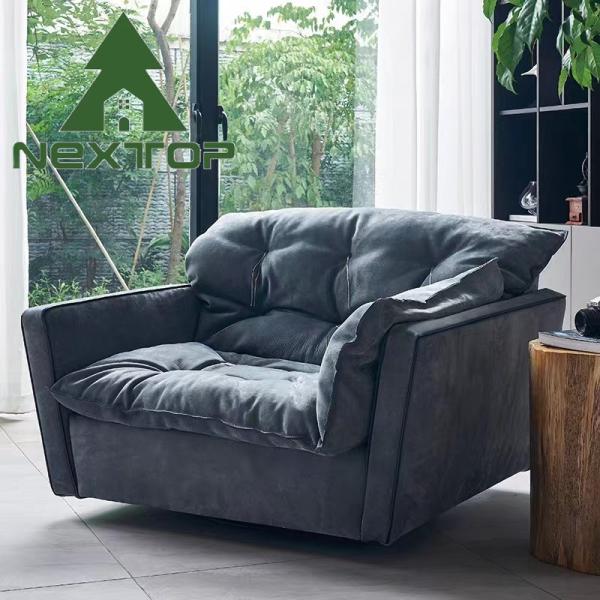 Light Green Comfortable Fabric 3 4 5 6 Seater Long Sofa Customization