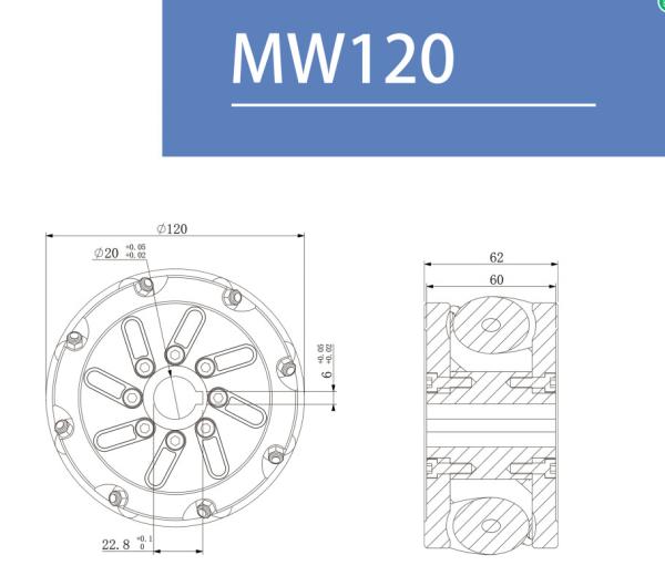 4.7 Inch 120mm Medium Load Mecanum Omni Wheels For  Robotics Or Mobility Project