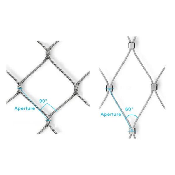 316L Animal Fence Netting 7X7 Flexible Stainless Steel Rhombus Bird Protection Netting