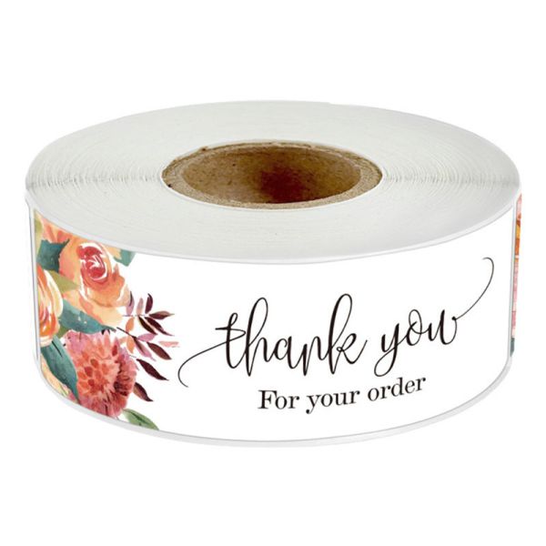 Decorative Thank You Sticker Labels 7.5x2.5cm Seal Packaging Label