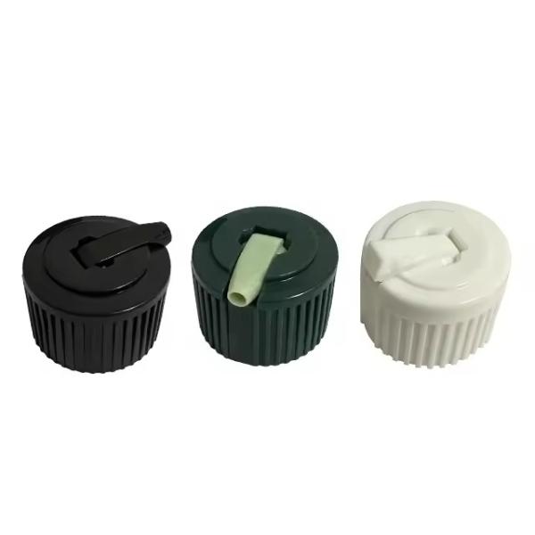 24mm 28mm white black plastic turret cover flip disc top lid detergent bottle