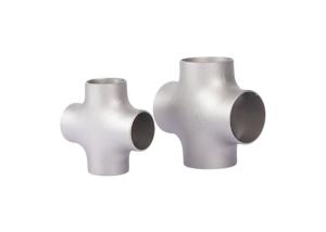 Shot Blasting Surface Finish Titanium Seamless Cross Pipe Fittings with OEM