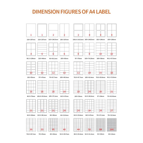 Custom A4 Label Stickers 210x297mm Waterproof For Shipping Address