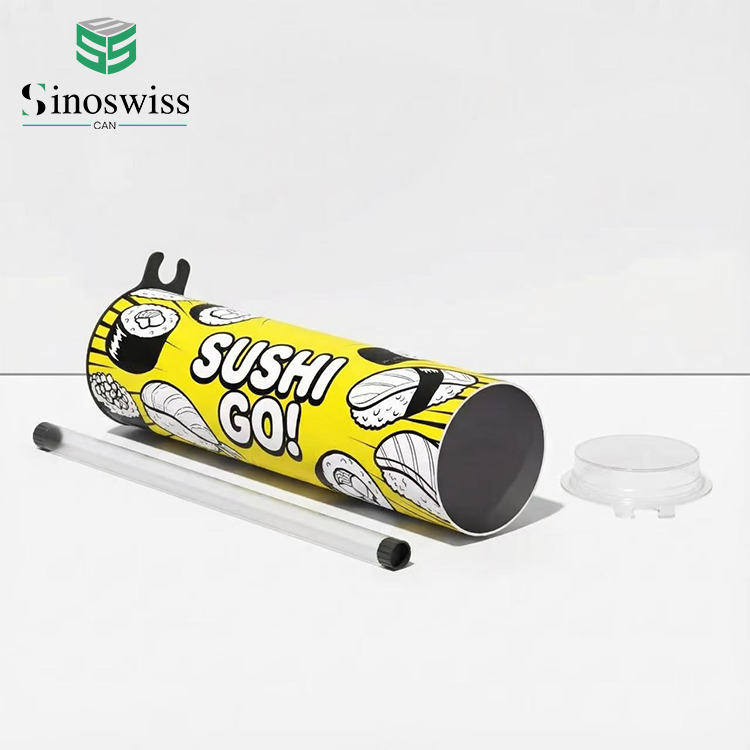 Food Grade Sushi Container Push Up Sushi Paper Tube Packaging with Compartment