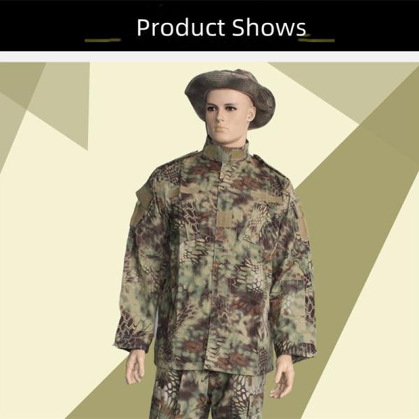 Green Python 65% Polyester Camo Army Uniform Anti UV Military Combat Uniform