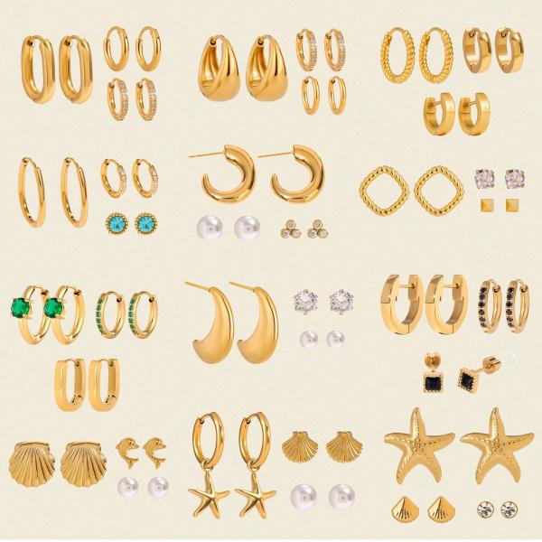 【 HydroTi]】Europe and the United States hot stainless steel zirconia earrings senior sense of niche pearl earrings titanium steel ear jewelry