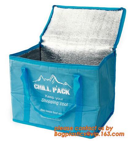 Large Soft Cooler Insulated Picnic Bag for Grocery, Camping, Car, Bright Orange Color, food packing insulated Aluminum