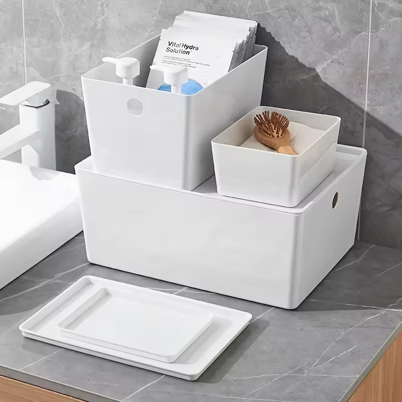 Luxury Storage Box Plastic Divider Household Kitchen Desktop Storage Box Cabinet Storage Box for Sundries Clothing