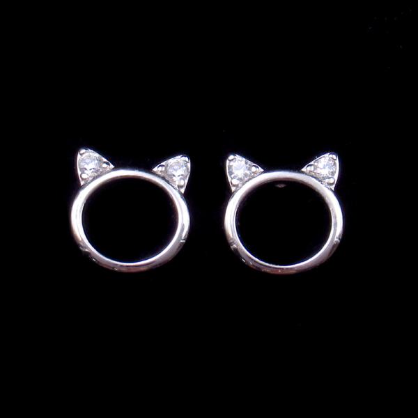 Flower 925 Sterling Silver Hoop Earrings , 925 Silver Gold Plated Earrings