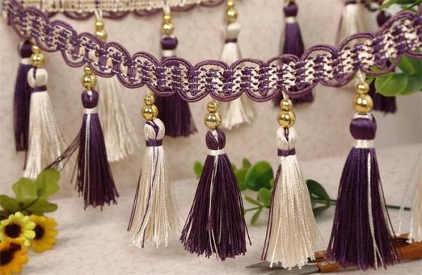 Handmade fashionable chain beads lace tassels fringes for curtain/sofa/pillow decoration