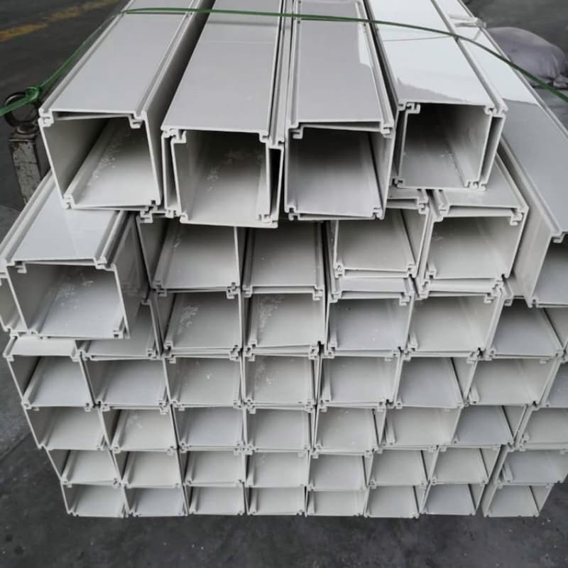 Flame Retardant 60x40mm Pvc Cable Trough For Electrical Equipment