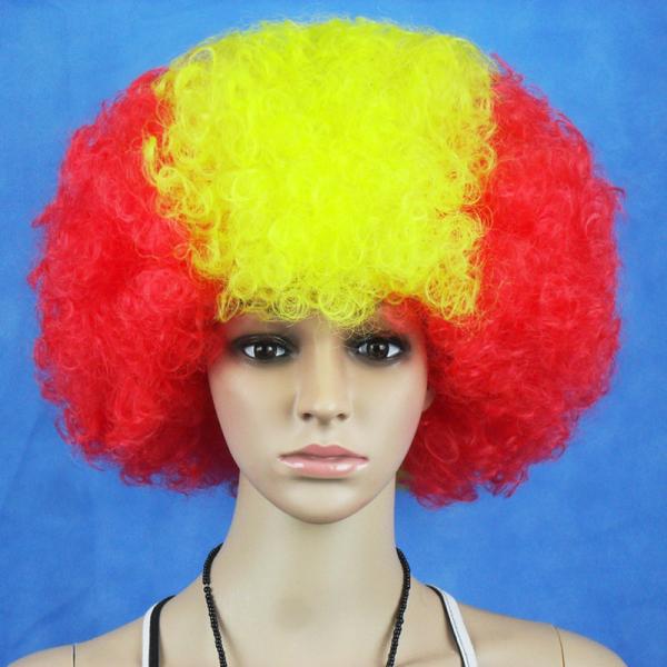 Football Game Fan Wig 28*28cm Dacron Logo Customized Sports Supplies