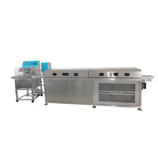 PE8 Commercial Fan Cooling Chocolate Enrober Machine Donut 3.2m Tunnel