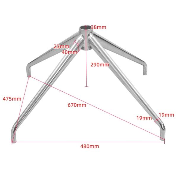 4 Casters Revolving Office Chair Base Heavy Duty Replacement With Wheels