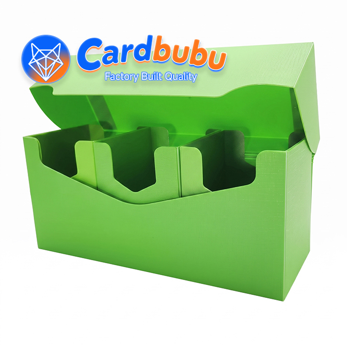Grass Green Custom Deck Box 8.81in Customer'S Logo Cardboard Card Storage