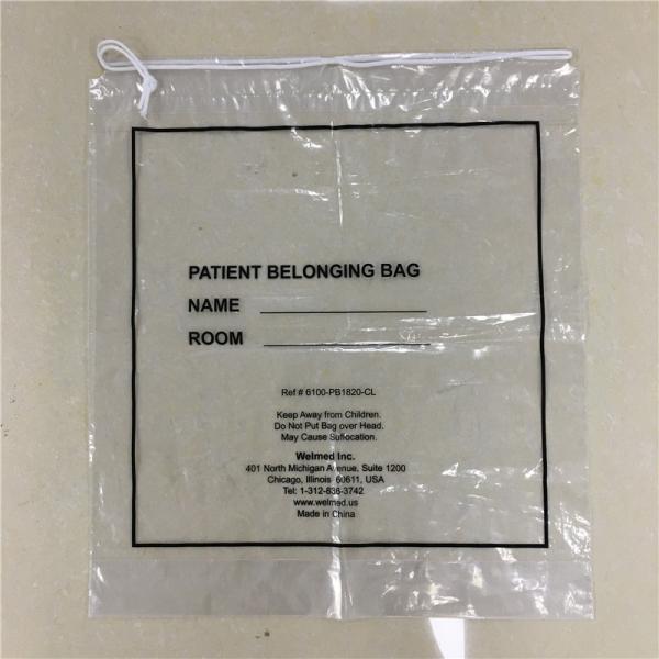 Biodegradable Drawstring Patient Belongings Bag,Manufacturer of Patient Belonging Bag with Rigid Handle OEM Available