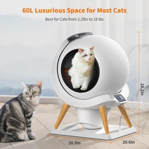 Multi Cats APP Control Self-Cleaning Cat Litter Box Suitable for Dogs Cats Small Animals