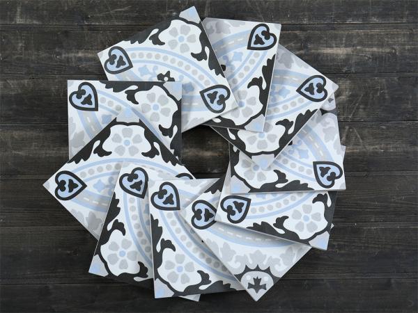 No Fade Blue 200x200mm Flower Ceramic Rustic Tiles For Decoration And Wear-Resistant Wall Tiles For Bathroom (Tiles rústicos de cerâmica floral para decoração e resistentes ao desgaste)