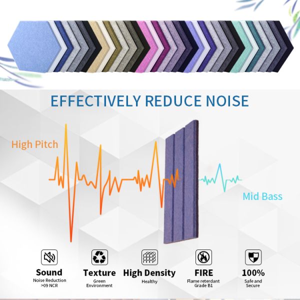Eco Friendly PET Polyester Fiber Acoustic Panel Hotel 3D Wall Panel