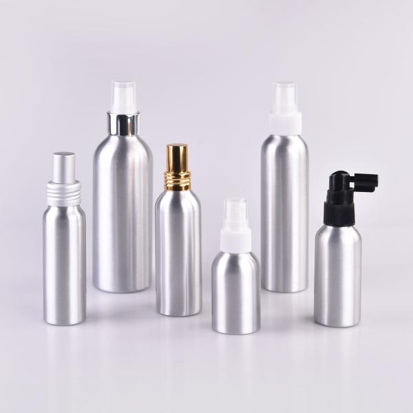 Silver Blue Aluminum Cosmetic Bottles Trigger Spray 0.6mm Thick ISO9001