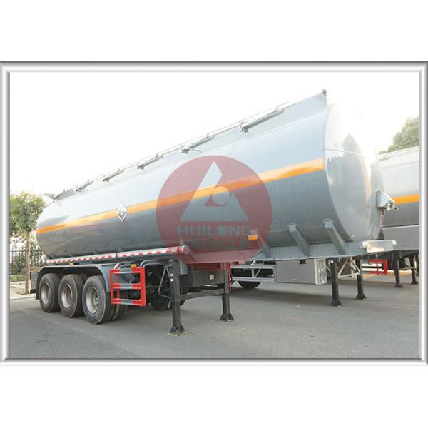Sulfuric Acid Chemical Tank Trailer , Tank Semi Trailer With Plastic Liner Inside