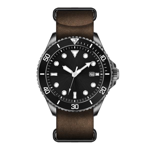 Sandblasted Mens Automatic Wrist Watches , PVD plating black steel strap watches